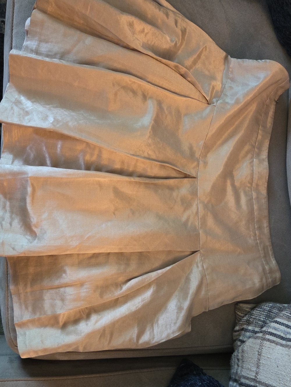 French Connection Shimmery Champagne Mini Skirt